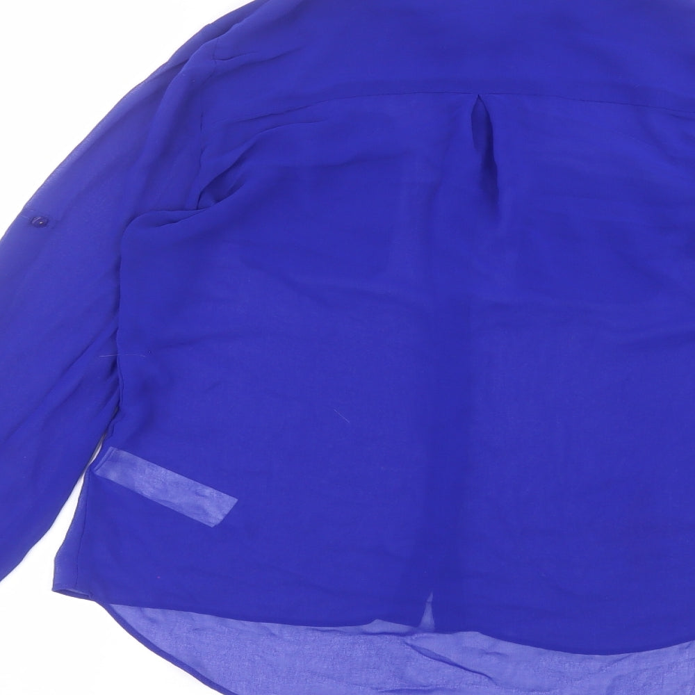 Womens UK Size 8 New Look Blue Basic Button-Up