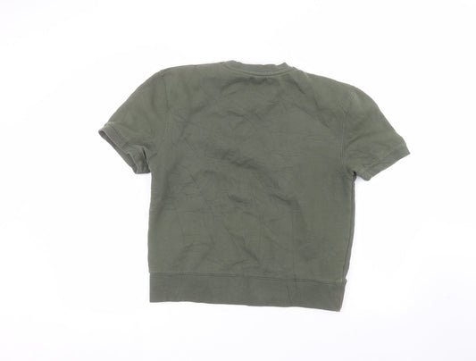 Topman Mens Green Round Neck Cotton Pullover Jumper Size XS