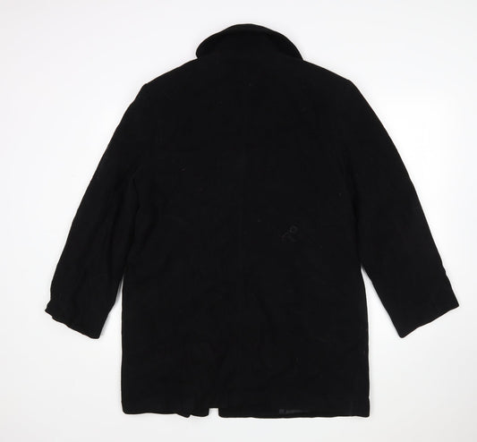 LOFT Womens Black Overcoat Coat Size 10