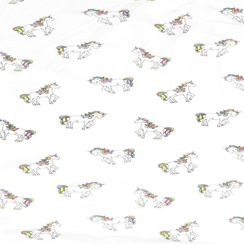 FOREVER 21 Womens White Round Neck Animal Print Cotton Pullover Jumper Size M - Unicorns