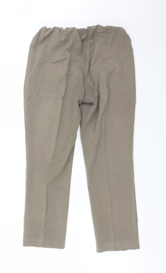 Classic Womens Brown Polyester Trousers Size 10 L25 in Regular