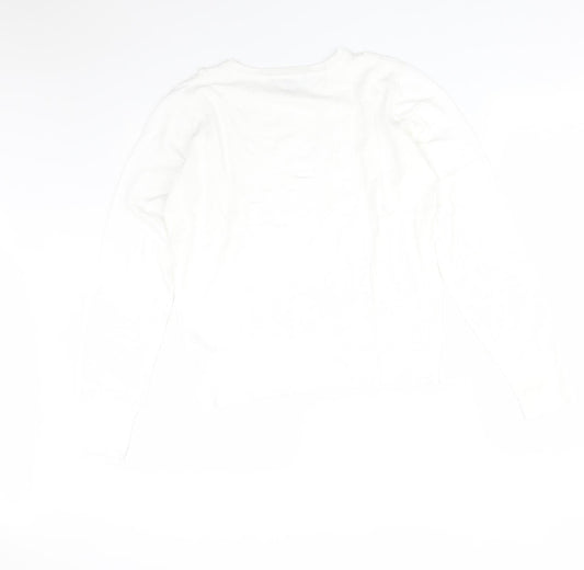 Womens UK Size M Oasis White Basic T-Shirt