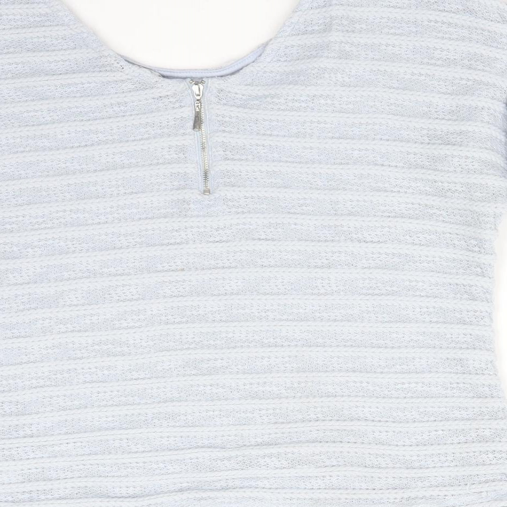 Womens UK Size 12 New Look Blue Basic T-Shirt