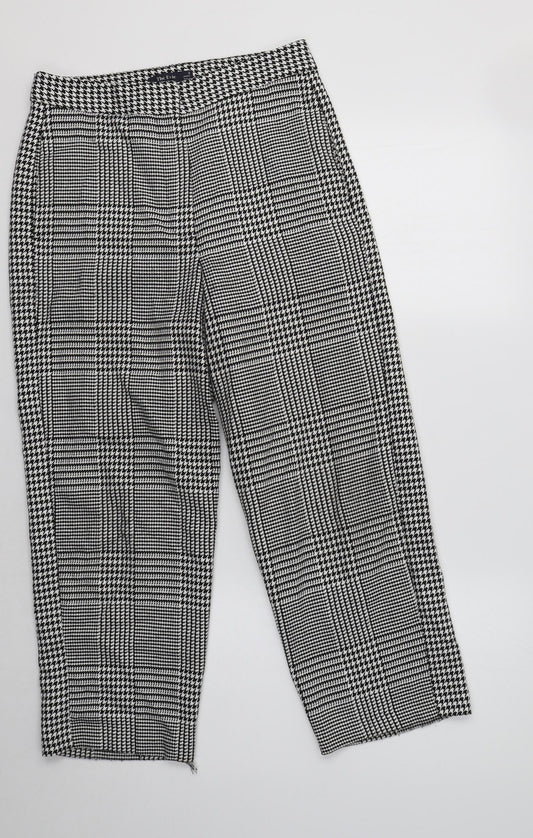 Additional front view of Marks & Spencer women’s grey check polyester dress pants trousers, size UK 8, 24-inch leg regular