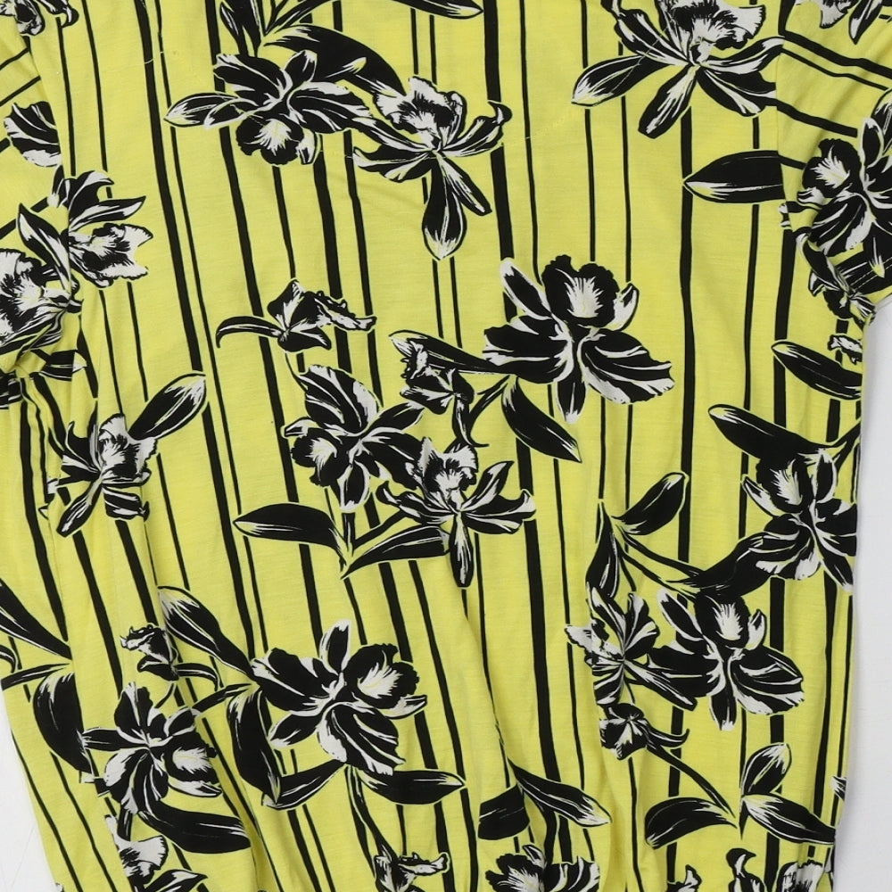 Womens UK Size 10 Debenhams Yellow Basic Blouse