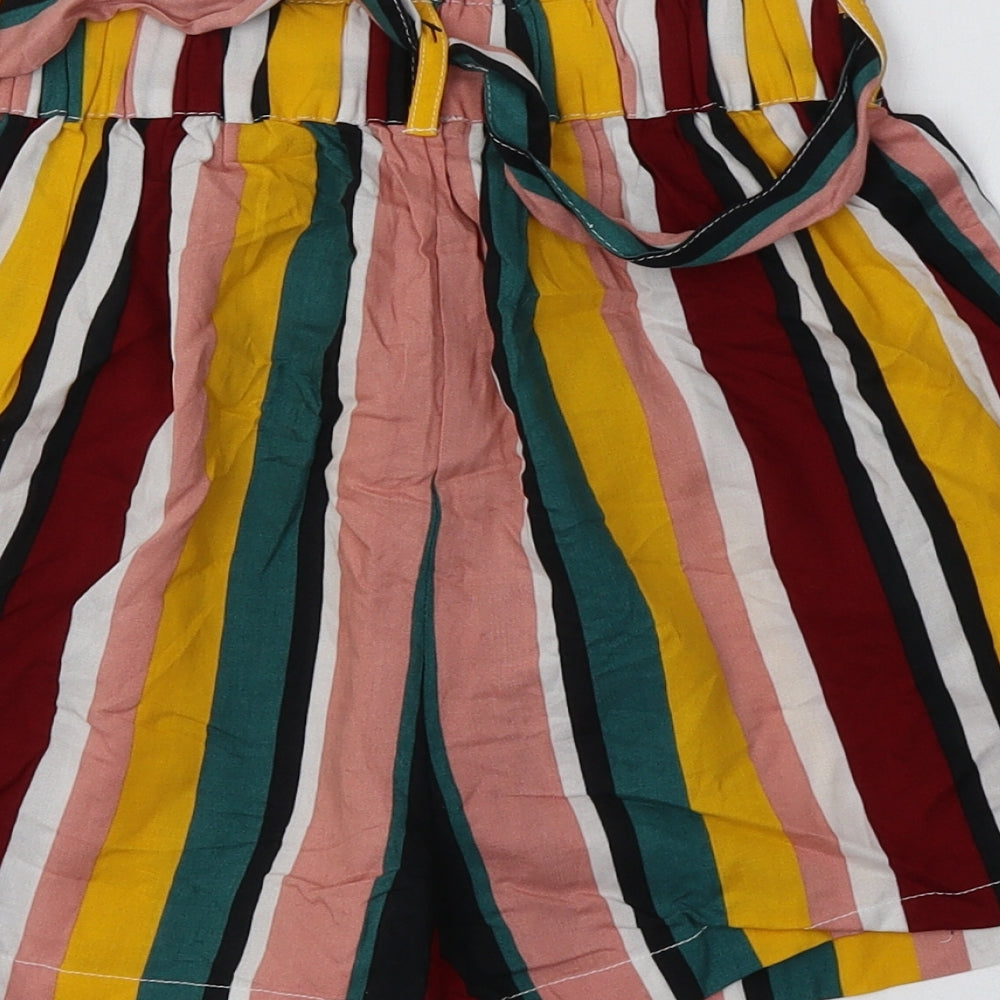 Primark Womens Multicoloured Striped Viscose Bermuda Shorts Size 4 L4 in Regular