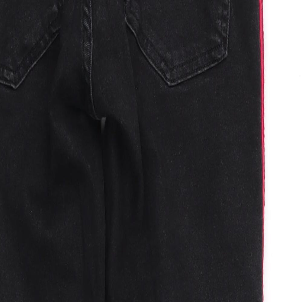 Denim Co Womens Black Cotton Skinny Jeans Size 12 L26 in Regular - Red & Blue Seam Detail