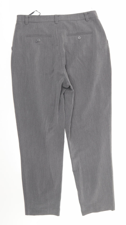 Topshop Womens Grey Polyester Trousers Size 10 L26 in Regular - Light Grey