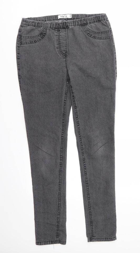 Additional front view of M&Co women’s black cotton jegging jeans, size UK 12, 30-inch leg regular
