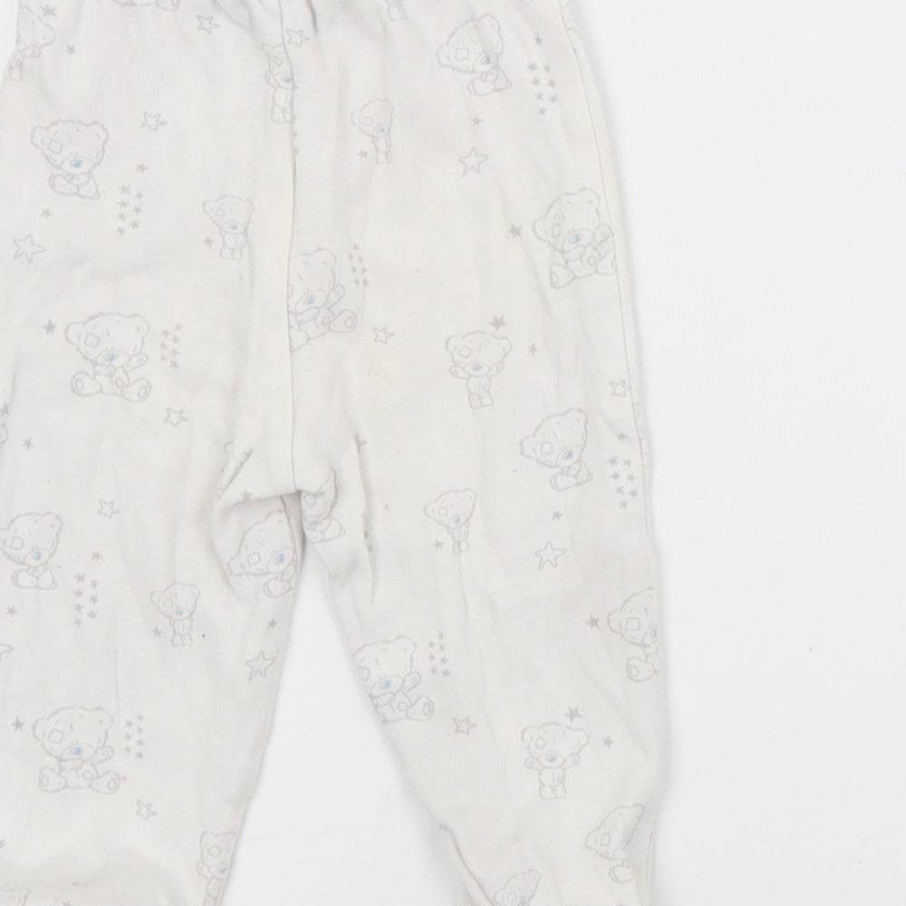 George Baby White Animal Print Cotton Jogger Trousers Size 9-12 Months