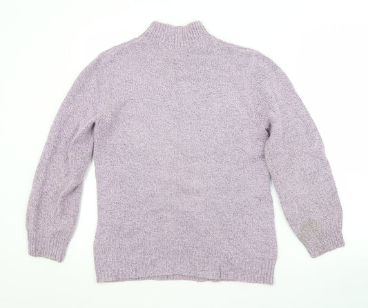 Damart Womens Purple Round Neck Acrylic Pullover Jumper Size 10