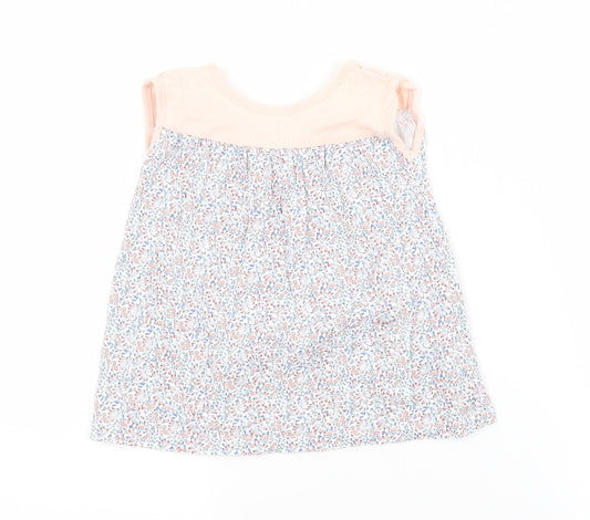 NEXT Girls Multicoloured Floral Cotton A-Line Size 0-3 Months Crew Neck