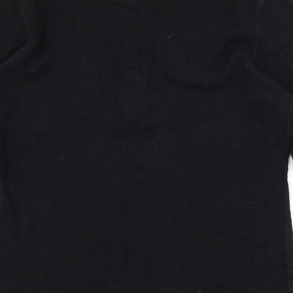 H&M Mens Black Cotton Polo Size S Crew Neck