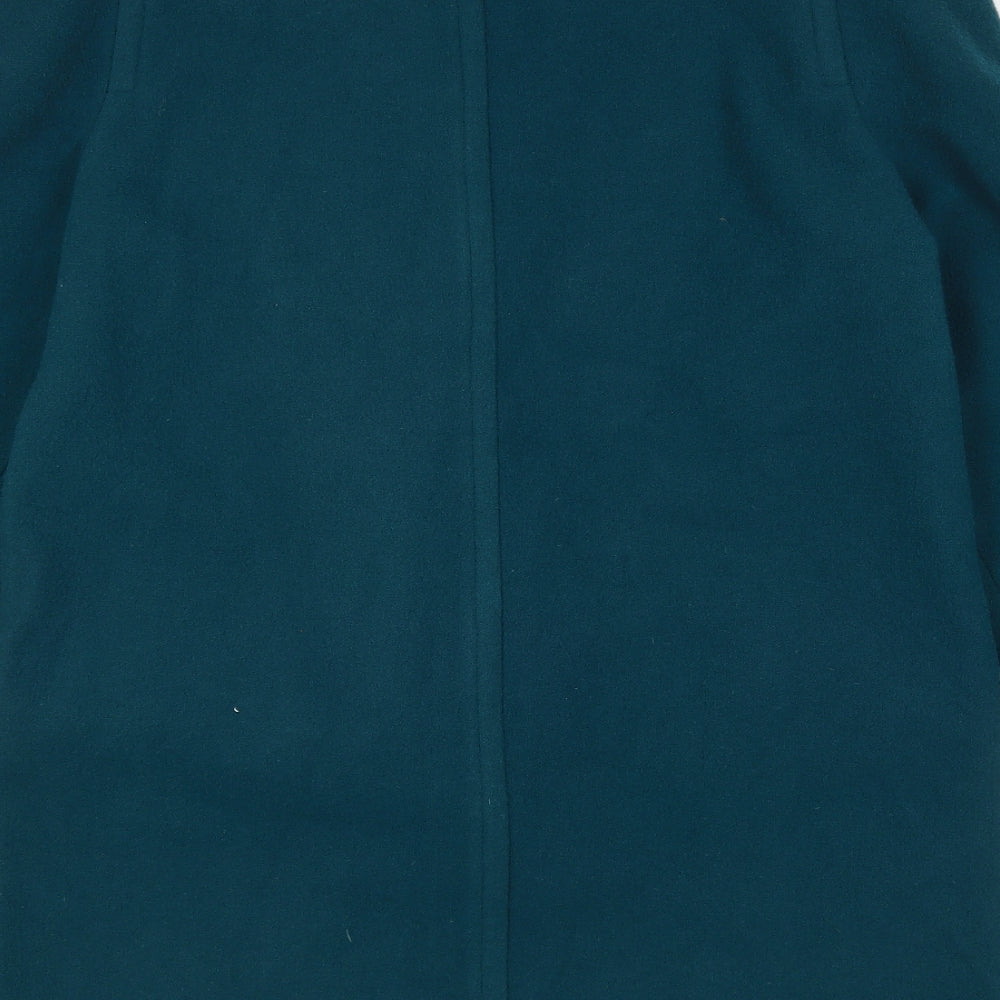 Brand and care label for C&A women’s green overcoat coat, size UK 14