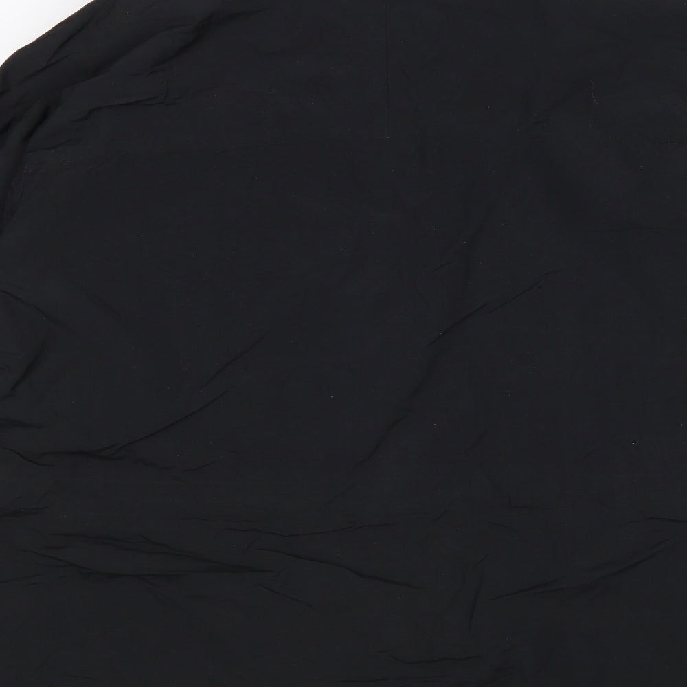 Brand and care label for Eddie Bauer women’s black rain coat coat, size XL