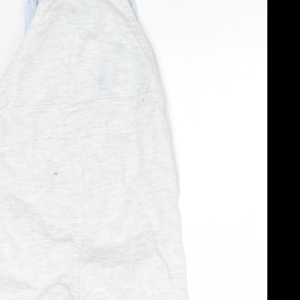 F&F Baby Grey Cotton Dungaree One-Piece Size 3-6 Months - LION