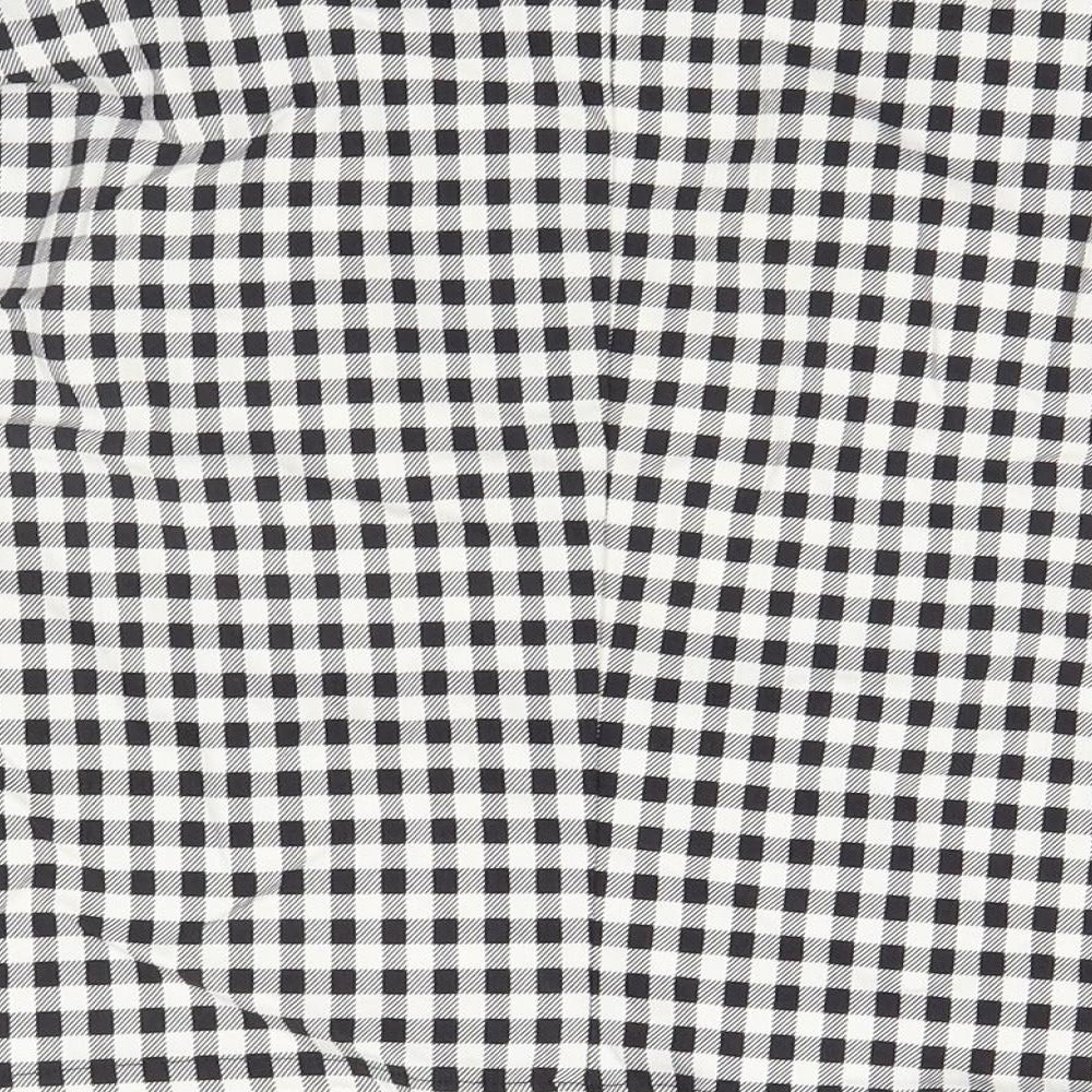 Brand and care label for Primark women’s white check jacket, size UK 10
