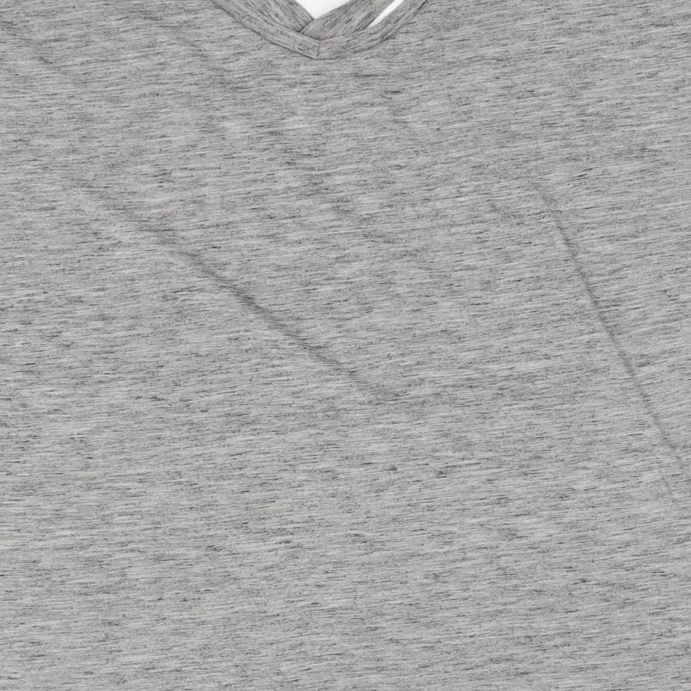Matalan Womens Grey Polyester Basic T-Shirt Size 12 V-Neck