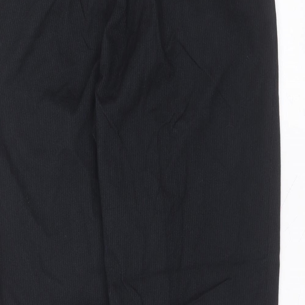 Willson Mens Black Striped Polyester Trousers Size 34 in L28 in Regular