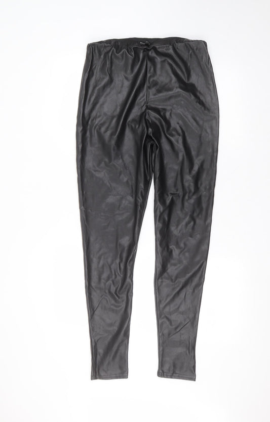 Womens UK Size 12 PRETTYLITTLETHING Regular Fit Black Trousers