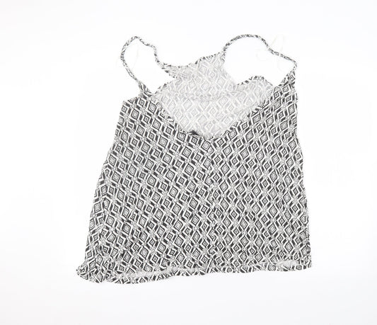 Atmosphere Womens White Viscose Basic Tank Size M Round Neck