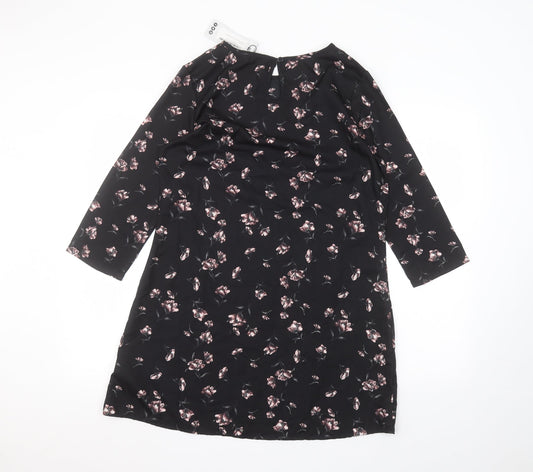 Boohoo Womens Beige Floral Polyester A-Line Size 12 Round Neck