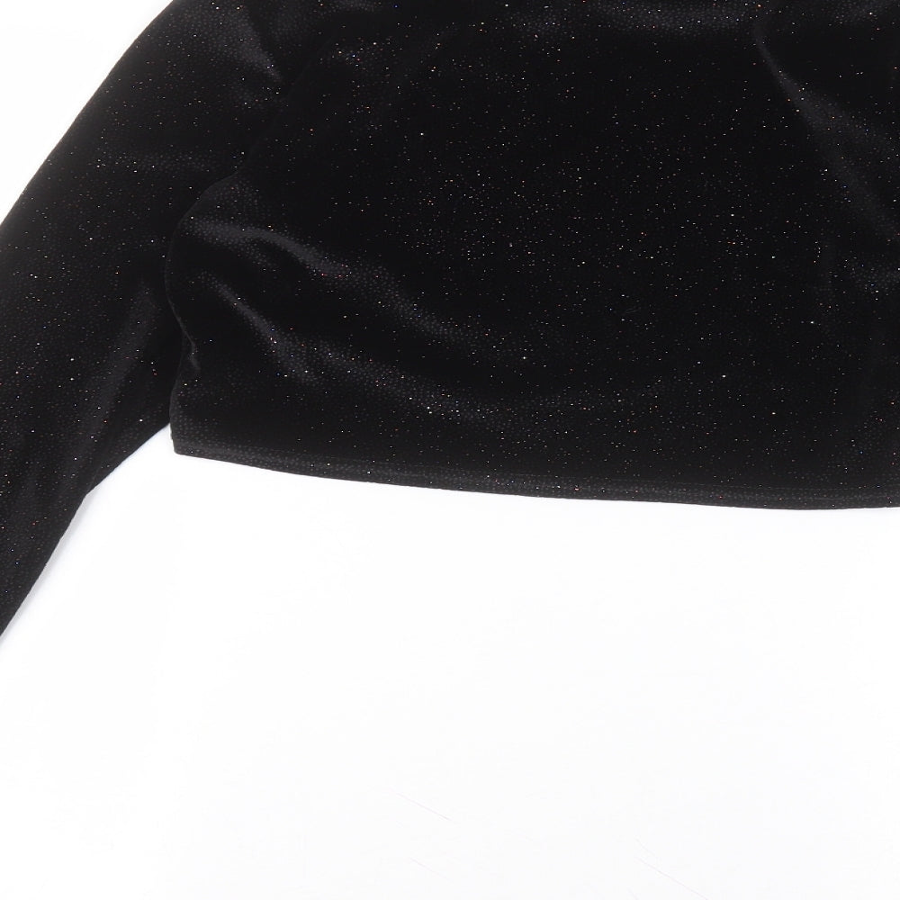 Womens UK Size 12 Glamourous Black Basic T-Shirt