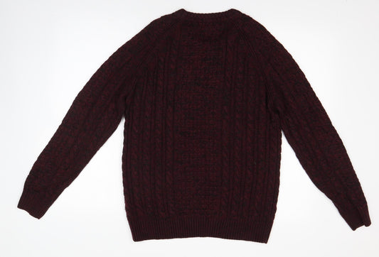 Matalan Mens Purple Round Neck Acrylic Pullover Jumper Size M
