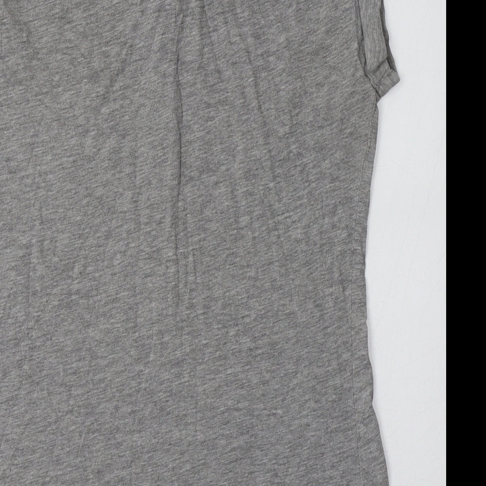 Womens UK Size 10 New Look Grey Basic T-Shirt