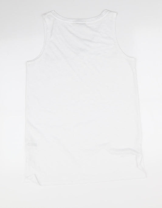 Papaya Womens White Polyester Tunic Tank Size M V-Neck - Short Side Hemline vents