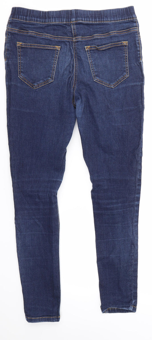 TU Womens Blue Cotton Skinny Jeans Size 10 L27 in Regular