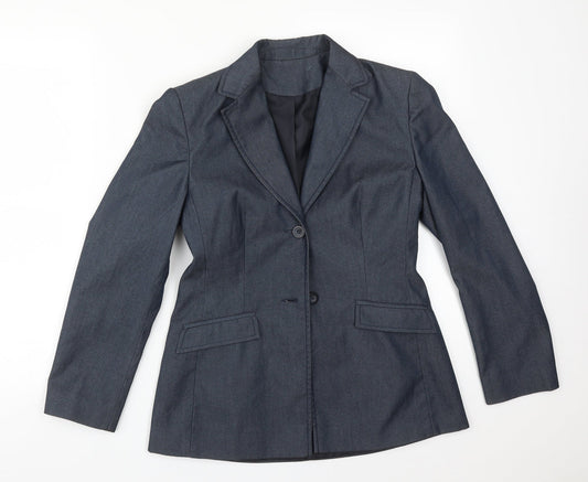 Additional front view of Debenhams women’s blue polyester jacket suit jacket, size UK 8