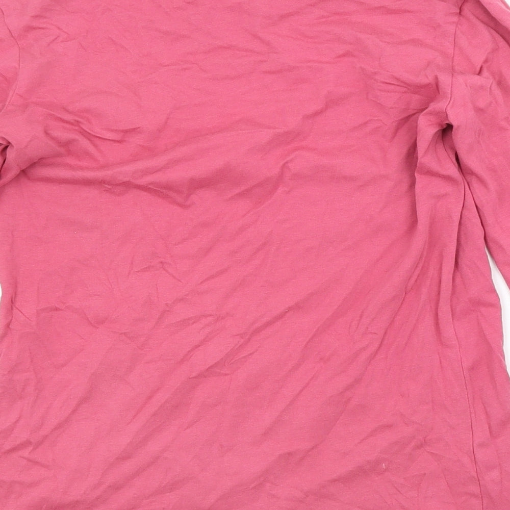 NEXT Girls Pink Cotton Basic T-Shirt Size 9 Years Crew Neck