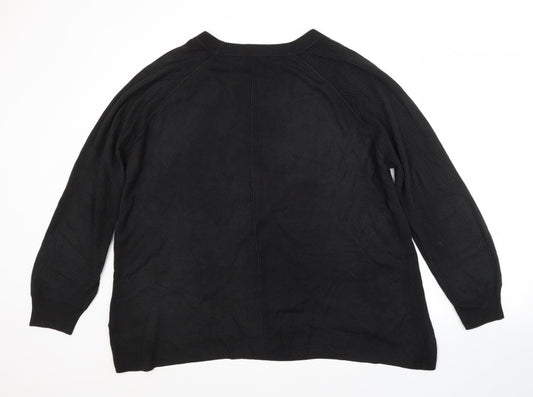 NEXT Mens Black Crew Neck Acrylic Pullover Jumper Size L