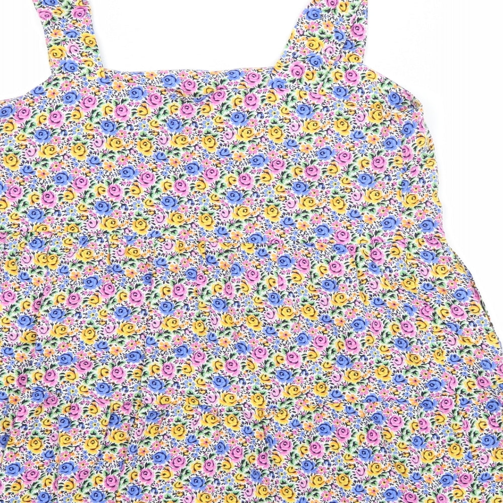 Papaya Womens Multicoloured Fair Isle Viscose Basic Blouse Size 10 Square Neck