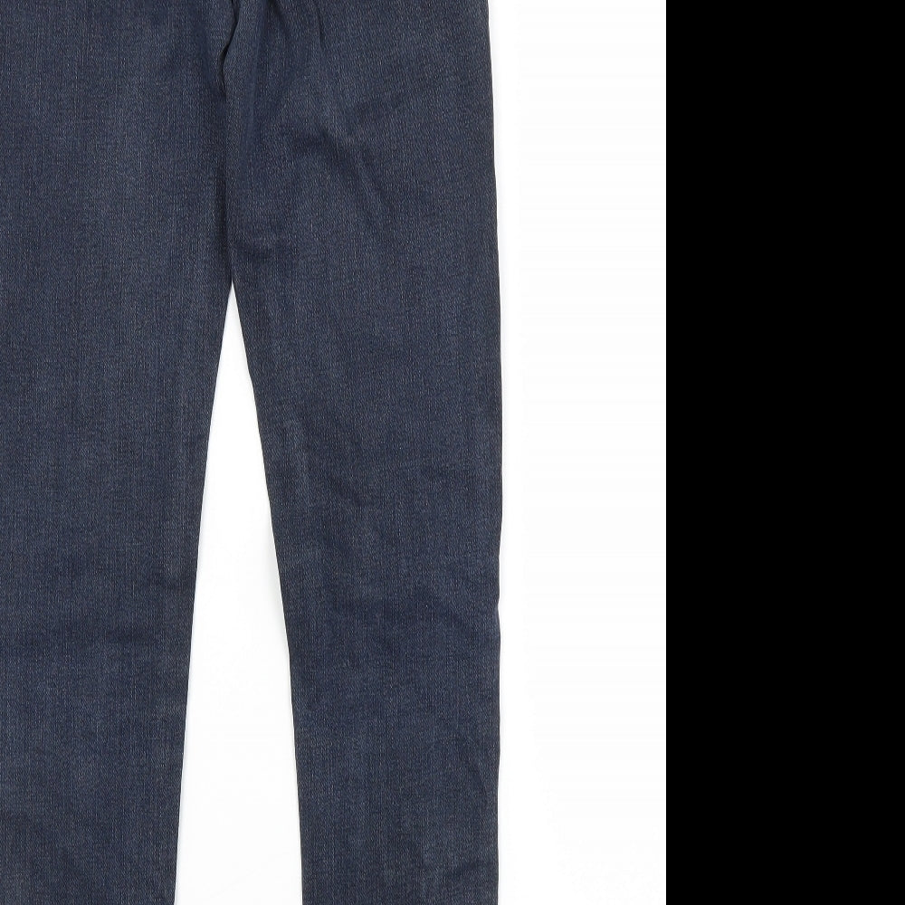 Topshop Womens Blue Cotton Skinny Jeans Size 28 in L30 in Regular