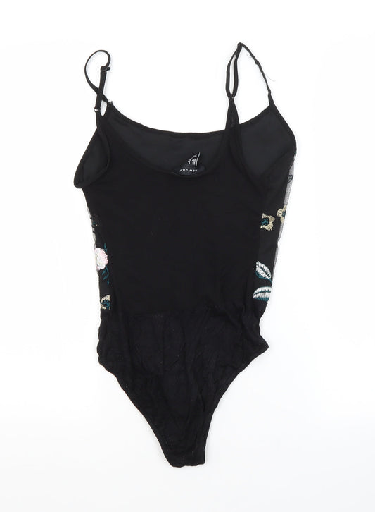 New Look Womens Black Flecked Polyester Unitard One-Piece Size 6