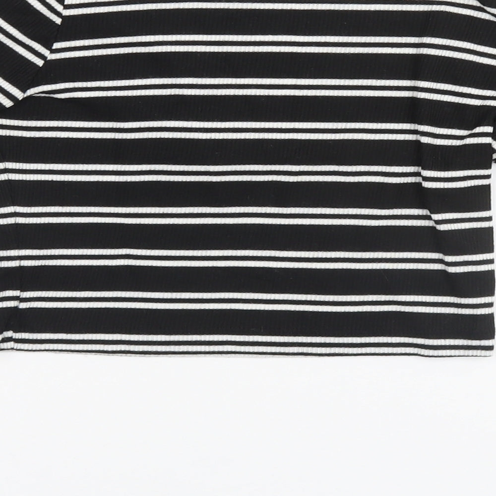 Atmosphere Womens Black Round Neck Striped Pullover Jumper Size 8
