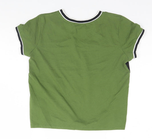 Preworn Mens Green Cotton T-Shirt Size S Round Neck