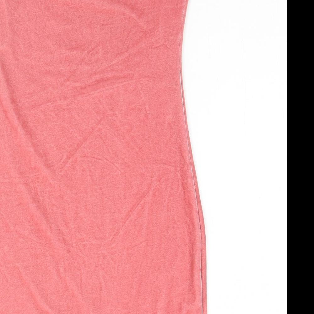 SheIn Womens Pink Polyester Pencil Dress Size S Square Neck