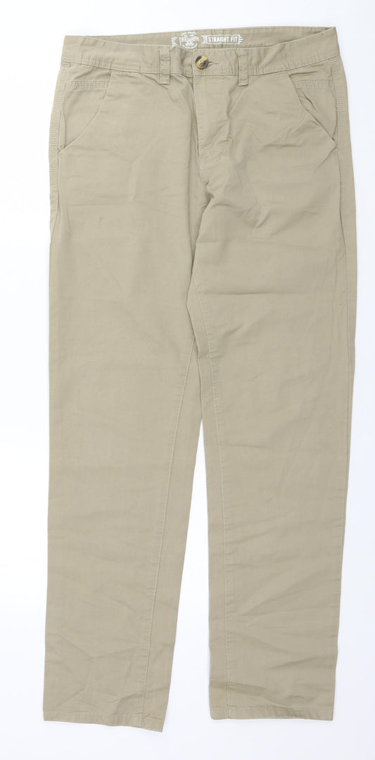 Womens UK Size 34 in Red Herring Regular Fit Beige Trousers