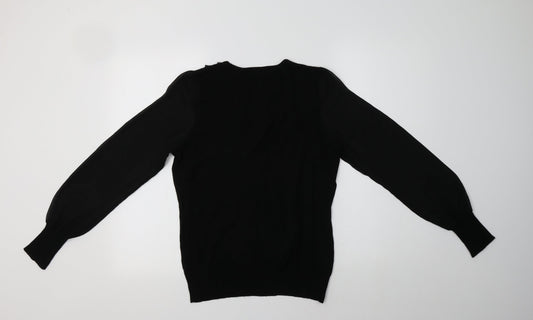 Kaliko Womens Black Round Neck Viscose Pullover Jumper Size 12