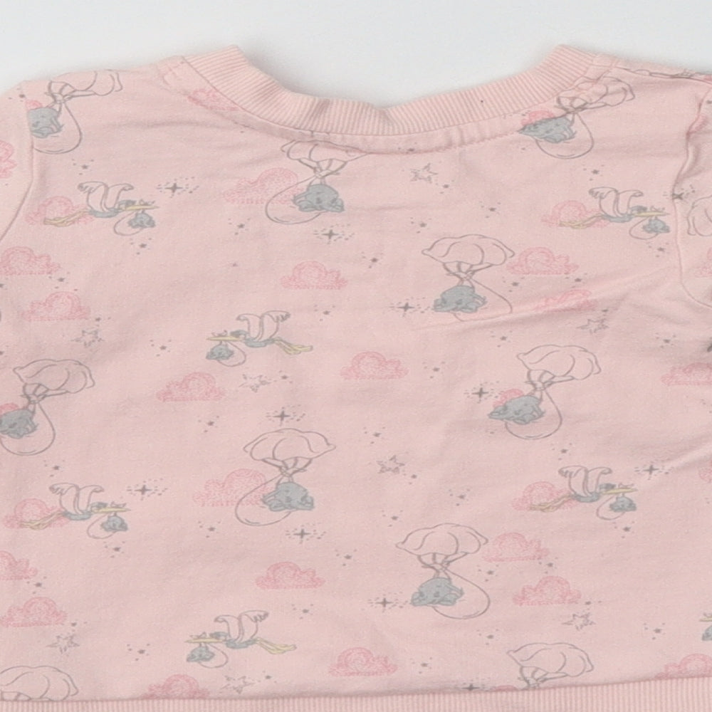 George Baby Pink Geometric Cotton Pullover Jumper Size 9-12 Months