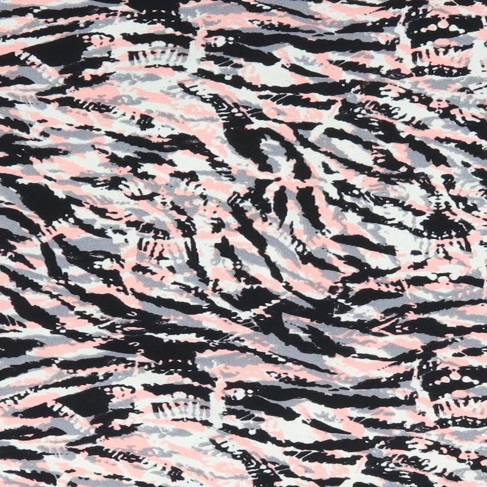 George Womens Black Animal Print Jacket Size 8 - Waterfall Jacket Pink Black Ivory