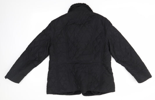 Womens UK Size L Weatherproof Black Overcoat