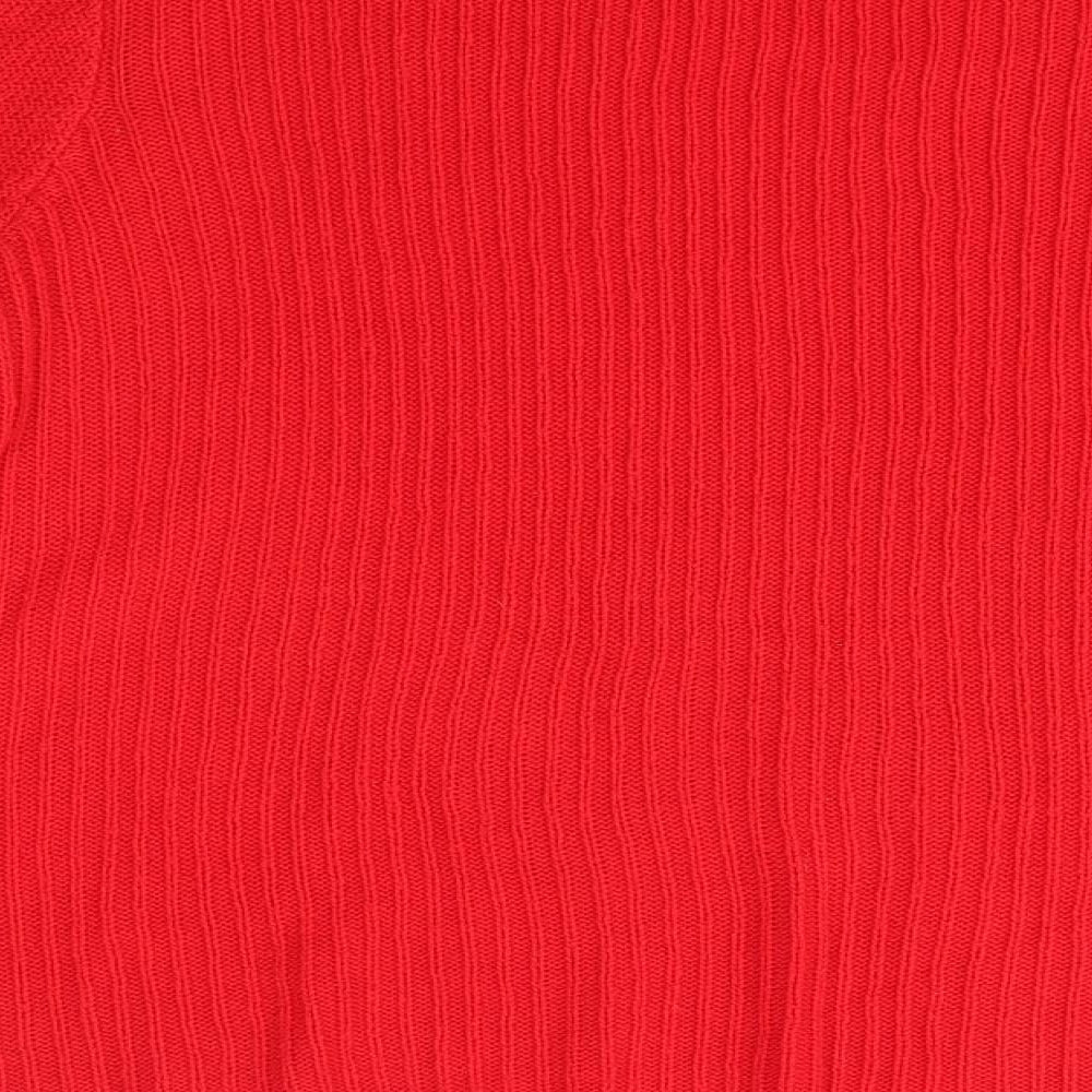 F&F Womens Red Round Neck Acrylic Pullover Jumper Size 12
