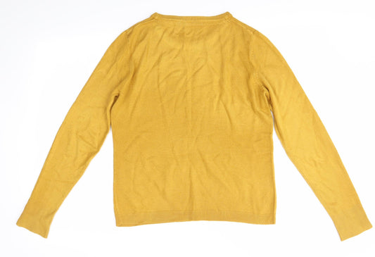 Womens UK Size M Preworn Yellow Pullover Jumper