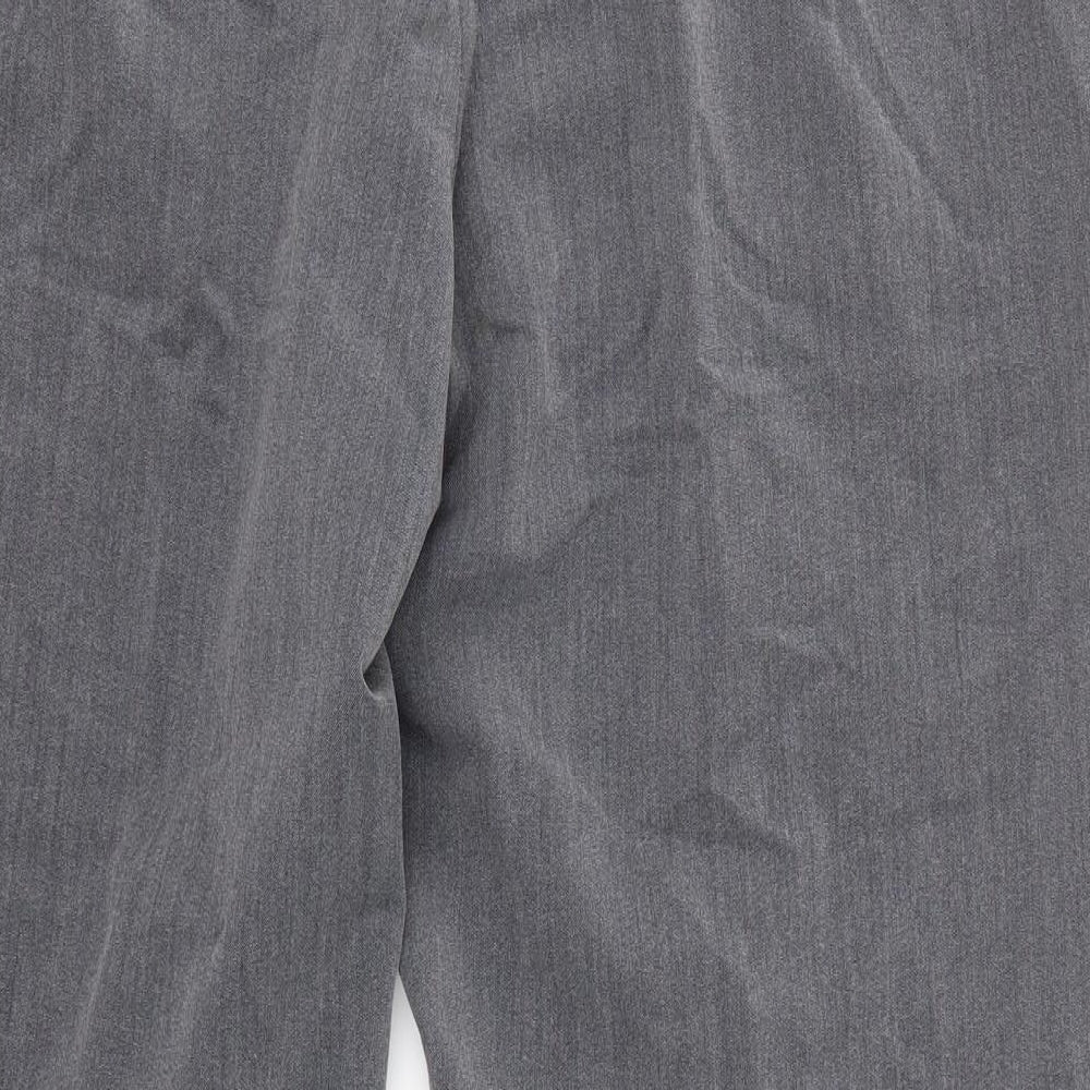 Brand and care label for Bonmarché women’s grey polyester dress pants trousers, size UK 18, 28-inch leg regular