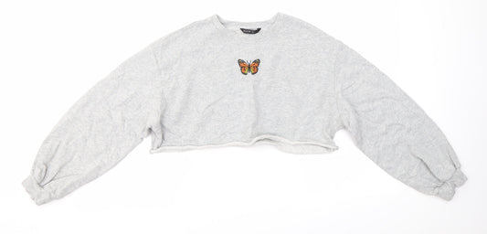 Womens UK Size S SheIn Grey Pullover Jumper