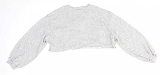 SheIn Womens Grey Round Neck  100% Cotton Pullover Jumper Size S